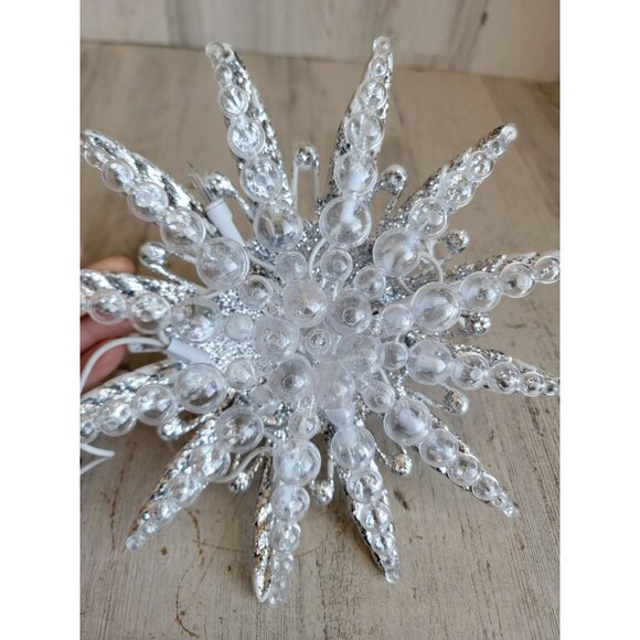 Light up large star AS IS silver Xmas hanging unique home decor - Picture 3 of 10